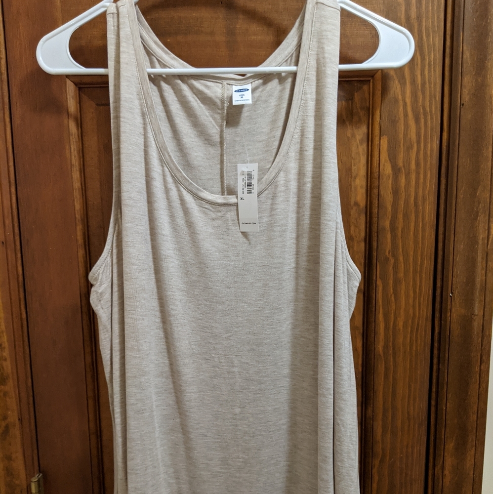 Old Navy Tan Sleeveless Relaxed Tank Top